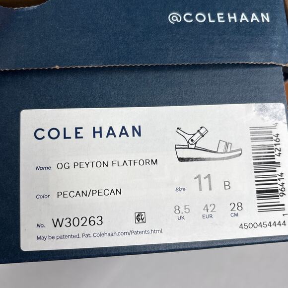 Cole Haan OG Peyton Flatform Sandals Womens Size 11 Pecan W30263 - Picture 2 of 5